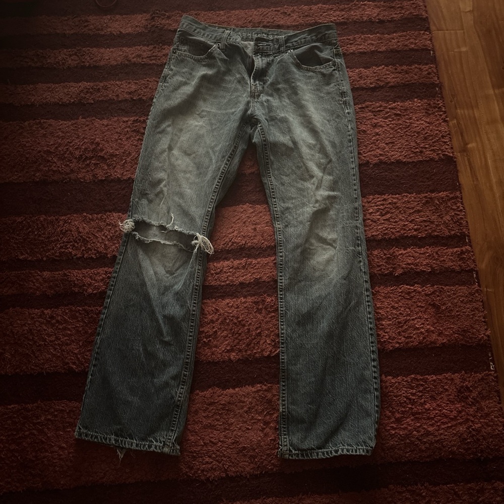 Men's Distressed Blue Jeans